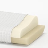 Pillow with polyester cover, foam, memory foam layers.