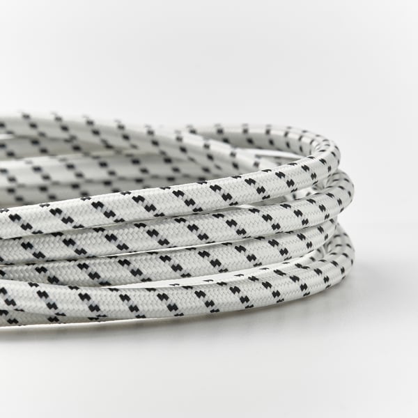 Black/white braided charging cable