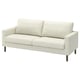 The SALTSJÖBADEN sofa is a modern, light beige fabric loveseat with clean lines, wooden legs, and supportive cushions.
