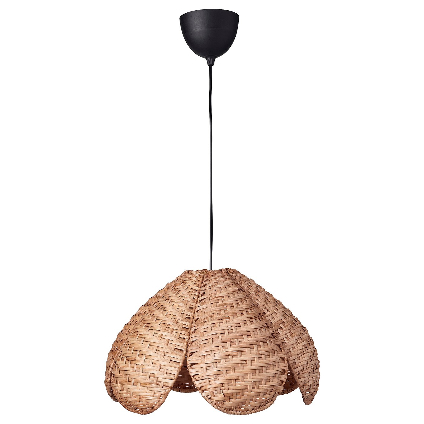 SANDKORN / HAVSDJUP pendant lamp, handmade rattan/black, 45 cm - IKEA