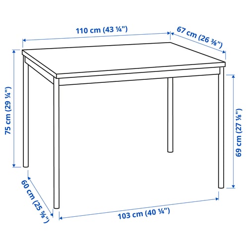 Illustration with measurements for the product: SANDSBERG.