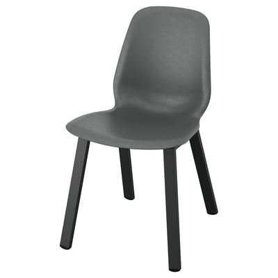 SKÅLSTA chair: gray seat, black metal legs. Modern, ergonomic design.