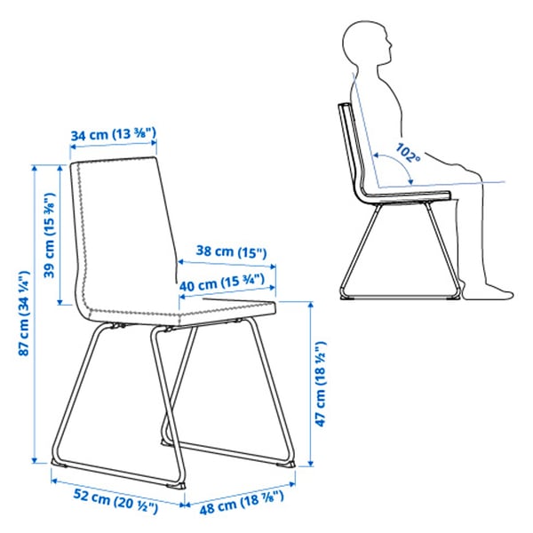 Illustration with measurements for the product: SKANSNÄS.