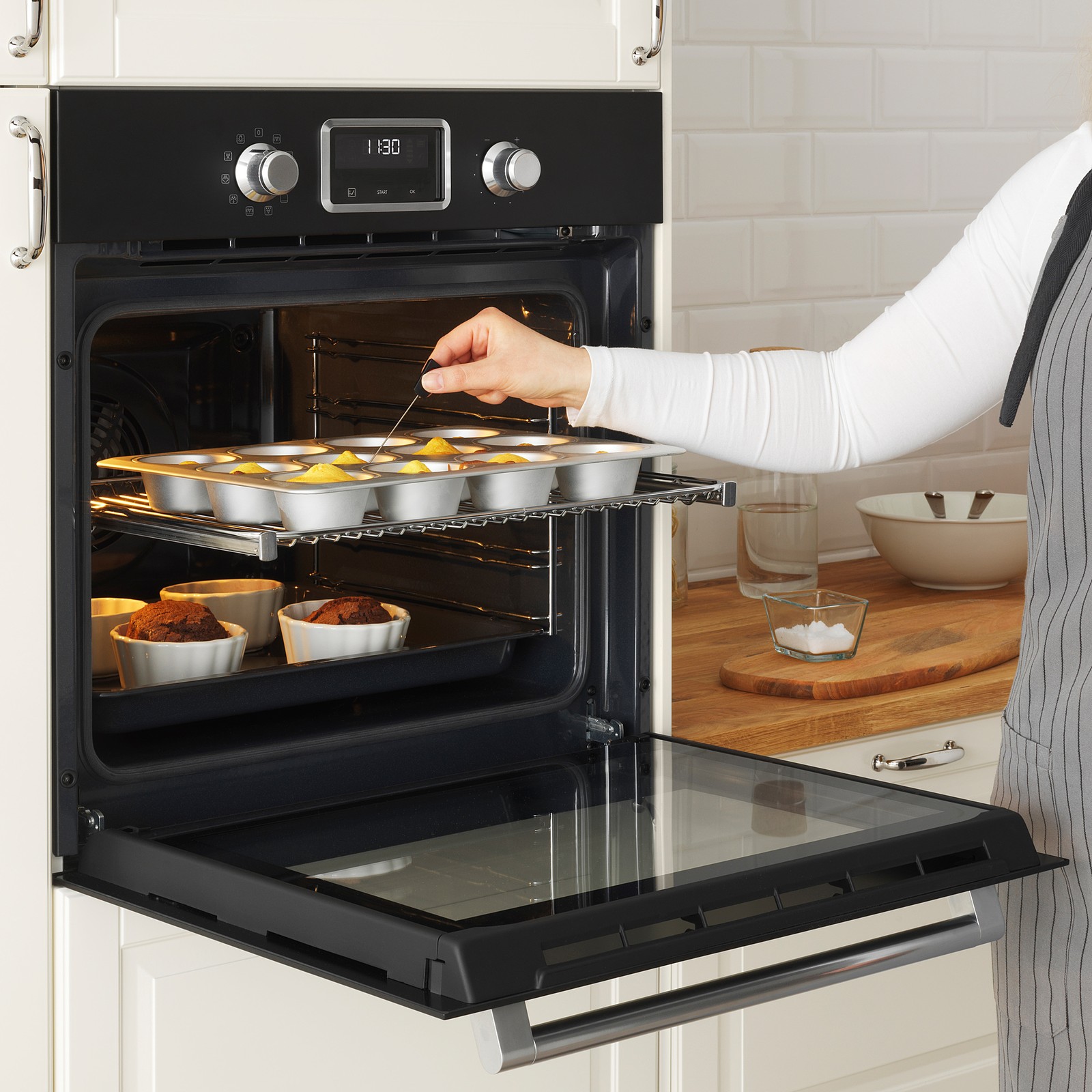 SMAKSAK Forced air oven, black, Width 59.4 cm IKEA