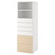 Option: A white SMÅSTAD storage unit, featuring open shelves and drawers. It has a sleek, modern design with wooden drawer fronts.