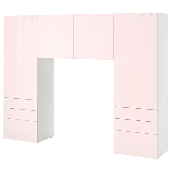 SMÅSTAD kids furniture - pink wardrobes, drawers, shelves with soft close hinges & adjustable feet