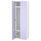SMÅSTAD wardrobe, white & lavender, tall, slim, soft-closing doors, wire shelves.