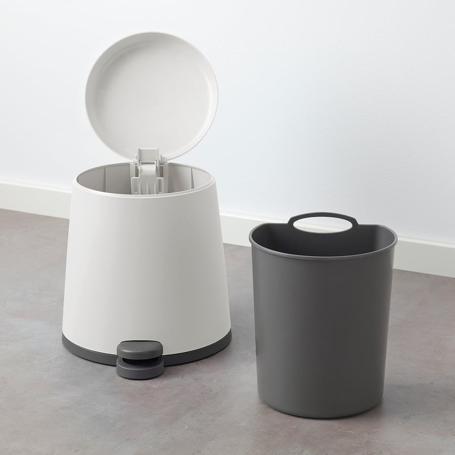 SNÄPP Pedal bin, white, 5 l, Height 29 cm IKEA
