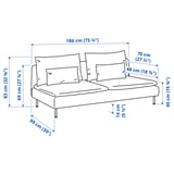 Illustration with measurements for the product: SÖDERHAMN.