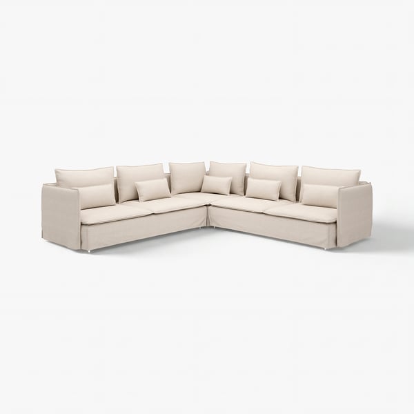 SÖDERHAMN Corner sofa, 6-seat, Gransel natural
