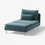 SÖDERHAMN Cover for chaise longue section, Alhamn dark grey-blue
