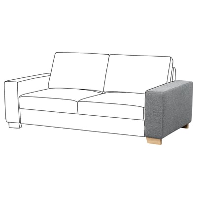 SÖRVALLEN gray sofa with minimalist design and wooden legs.