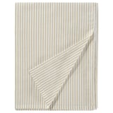 Light gold & white striped cotton sheet set for cozy, elegant bed.