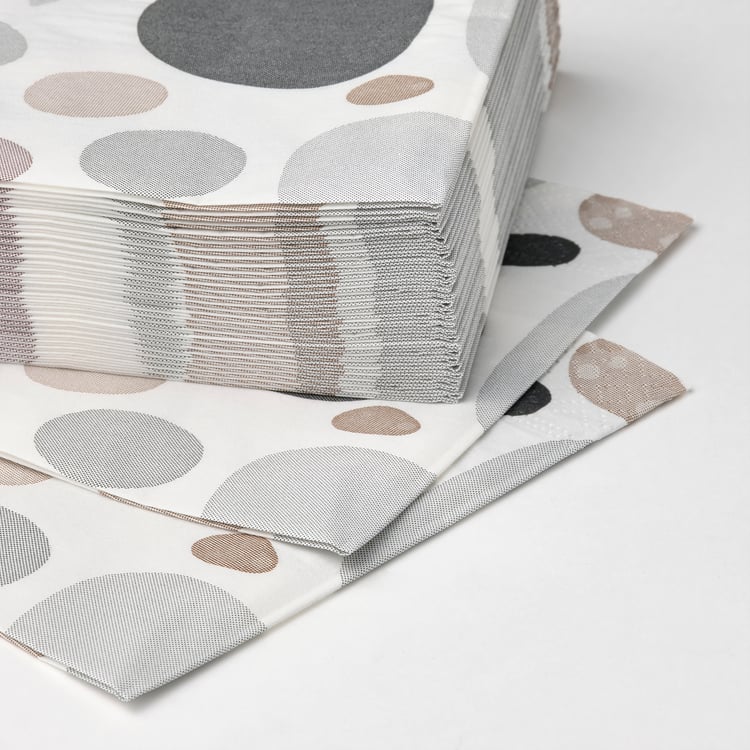 SOMMARFLOX Paper napkin, patterned stones/multicolour, 24x24 cm IKEA