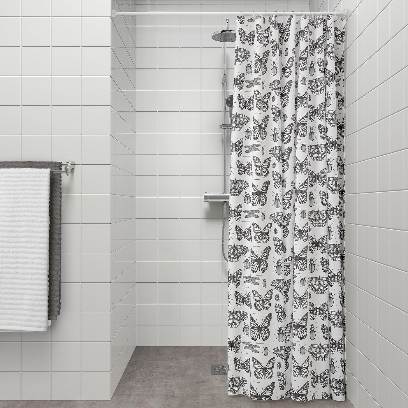 dark grey shower curtain