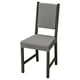 STEFAN solid wood gray chair with cushioned seat and back, sleek design.