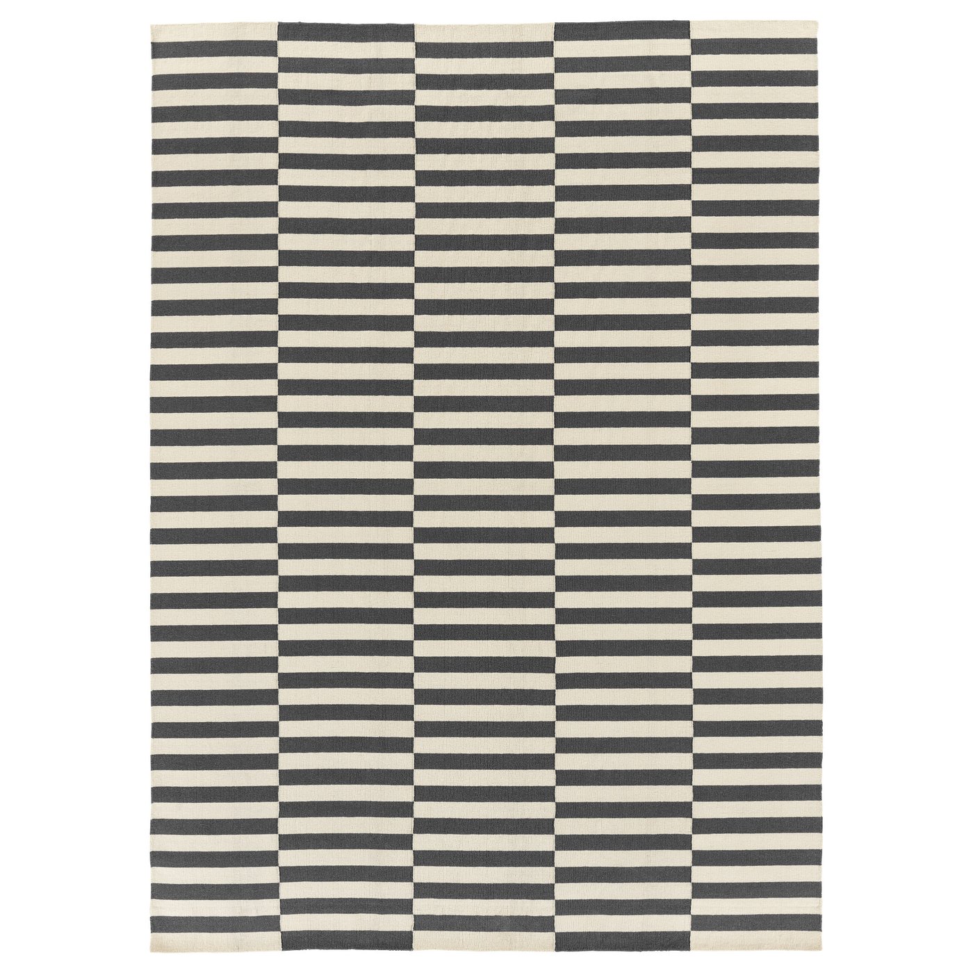 STOCKHOLM rug, flatwoven, handmade/striped black/off-white