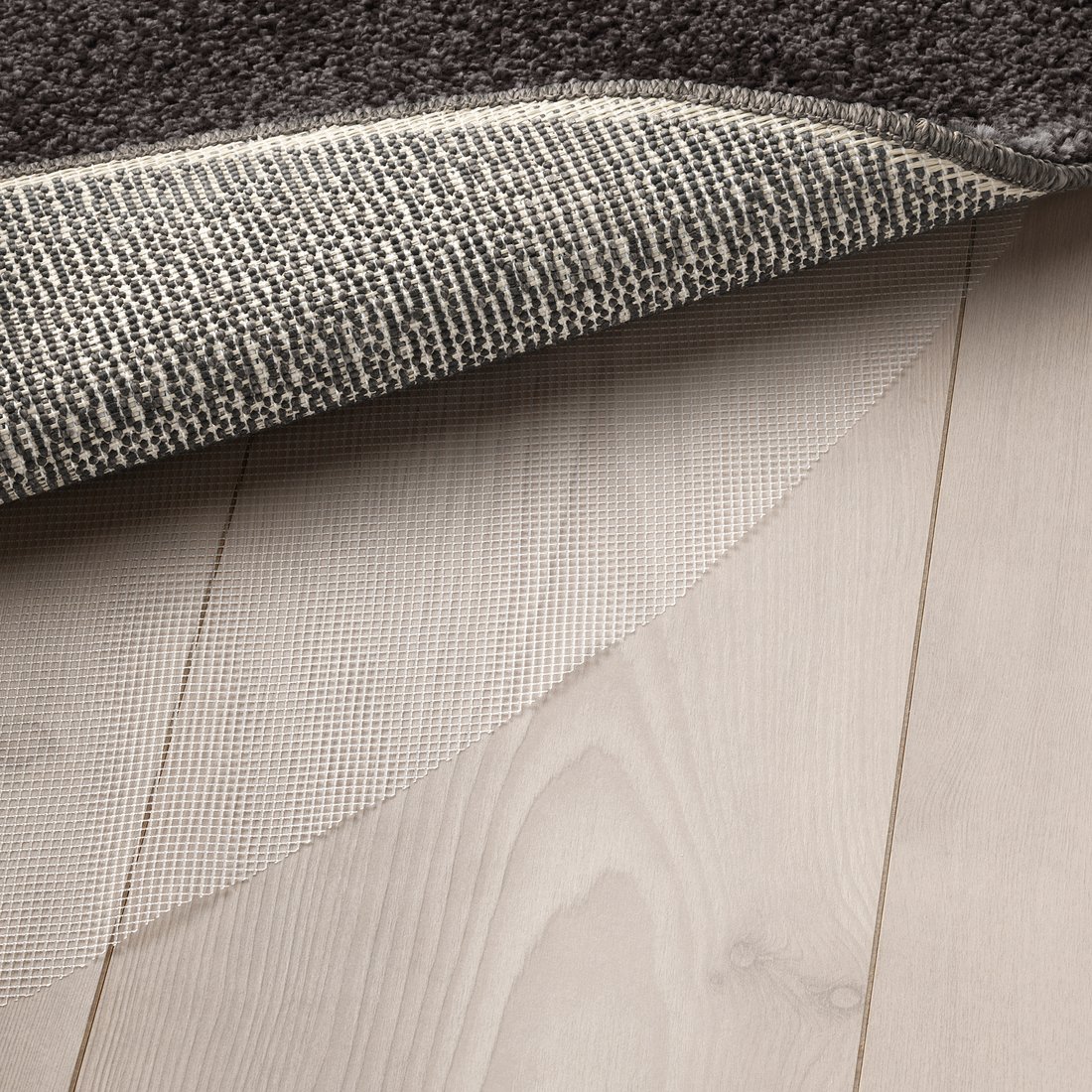 STOENSE Rug, low pile, dark grey, Diameter 130 cm IKEA