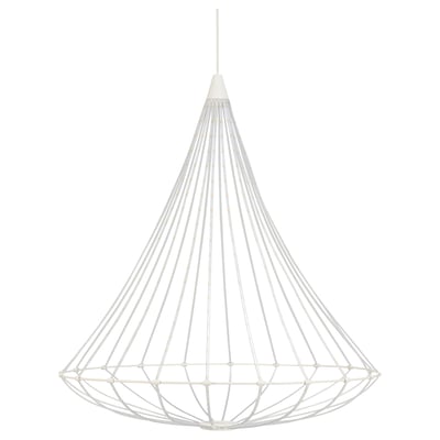 STRÅLA, white hanging lamp, modern geometric design, no assembly, soft decorative light.