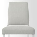 High-quality, upholstered dining chair with durable, breathable fabric, robust wooden legs, providing comfort and support.