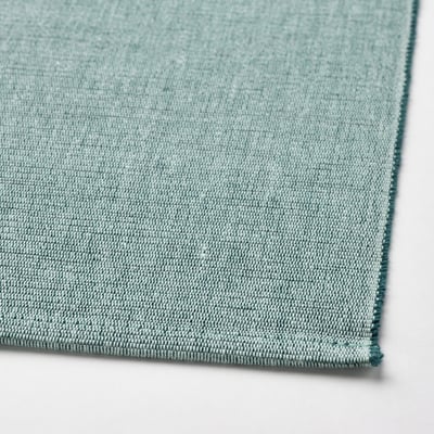 SVARTSENAP blue-green place mat, rectangular, woven cotton.