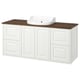 TÄNNFORSEN / RUTSJÖN Wash-stand/wash-basin, white/brown walnut effect, 142x49x76 cm
