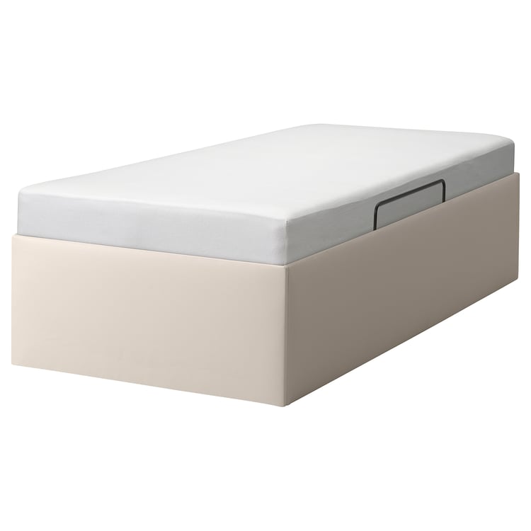 TJÅLLE Upholstered ottoman bed Bomstad white IKEA