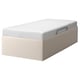 TJÅLLE Upholstered ottoman bed, Bomstad white, 90x200 cm