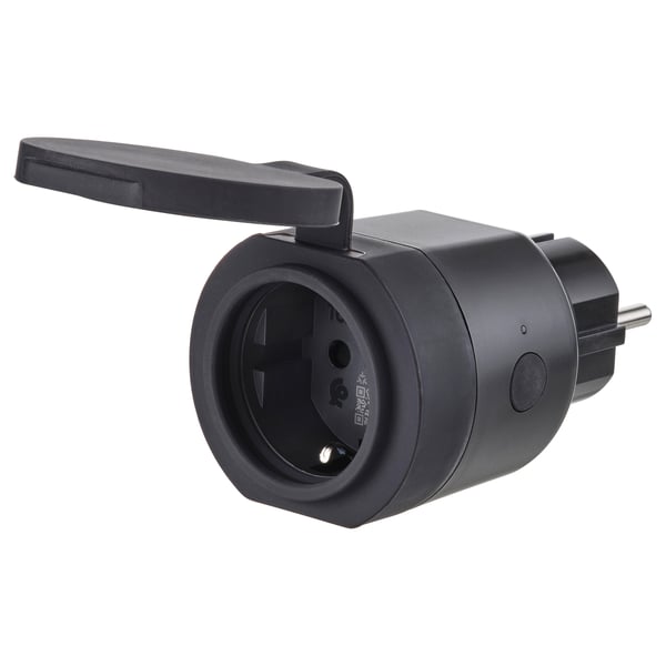 TOFSMYGGA Plug, black/outdoor smart