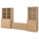 Image TONSTAD storage set: light oak, 3 pieces with mixed open and closed storage, sleek design.