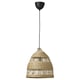 TORARED / HAVSDJUP Pendant lamp, handmade sedge/black, 36 cm