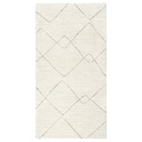 TVERSTED rug. Cream with diamond patterns, rectangular shape. Modern berber-inspired design, soft and stain-resistant.