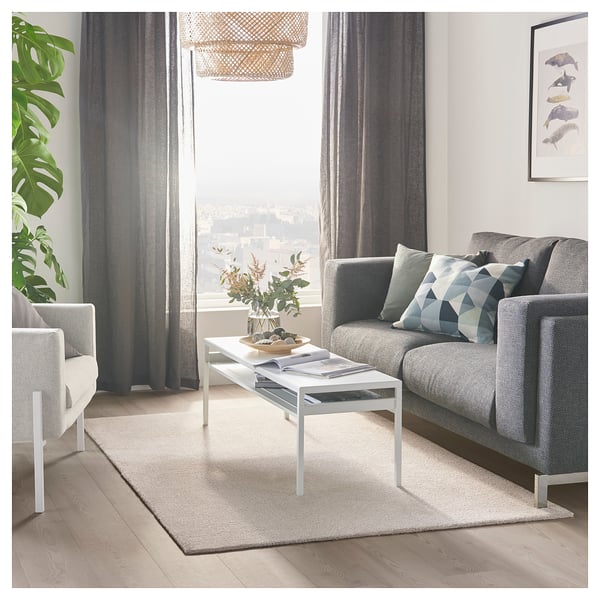 Tyvelse Rug Low Pile Off White Ikea