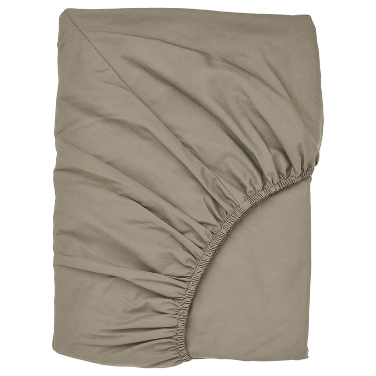 ULLVIDE Fitted sheet greybeige IKEA