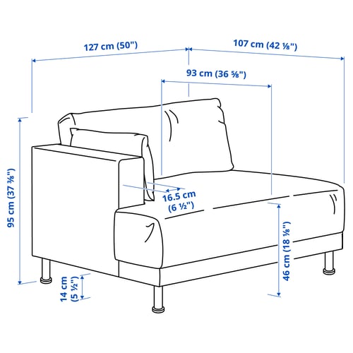 Illustration with measurements for the product: UPPÅKRA.