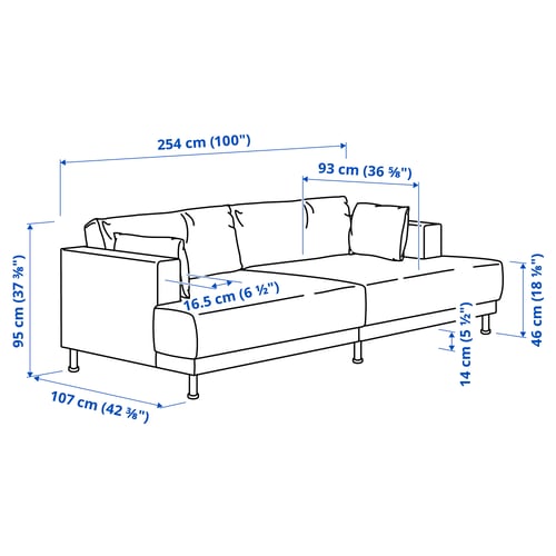 Illustration with measurements for the product: UPPÅKRA.