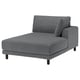 UPPÅKRA Chaise longue module, with armrest right/Johanneshov dark grey