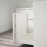 Drawer front attachment rail for kitchen cabinets.