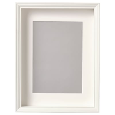 White VÄSTANHED picture frame with grey mat, rectangular, minimalist design.
