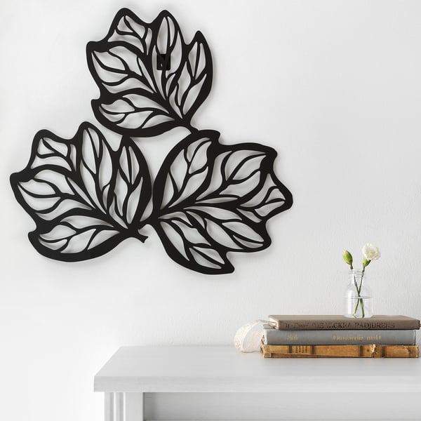 Vattlosa Wall Decoration Leaf Black Ikea
