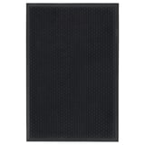 VATTENVERK black doormat, hexagonal pattern, recycled polyester, rectangular shape.