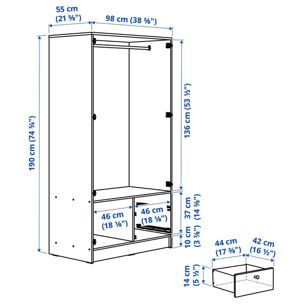 Illustration with measurements for the product: VILHATTEN.