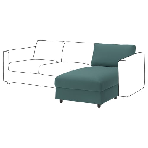 VIMLE Chaise longue section, Kelinge grey-turquoise