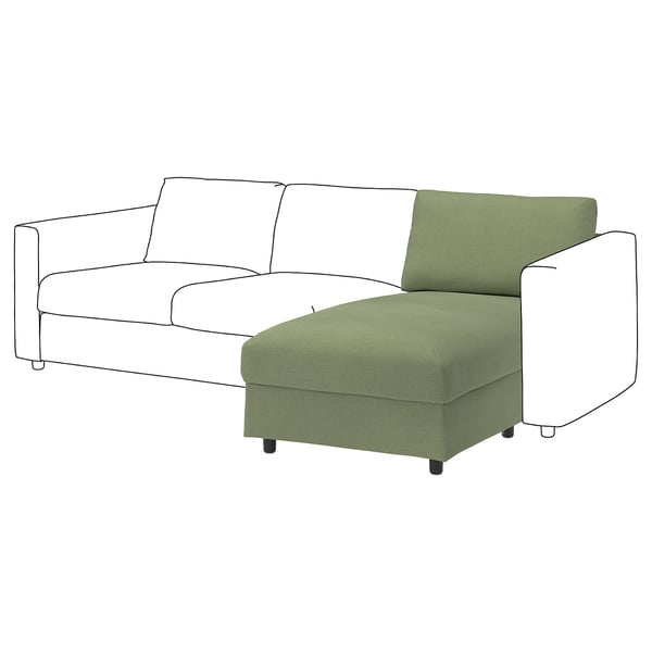 VIMLE Chaise longue section, Mosshed grey-green