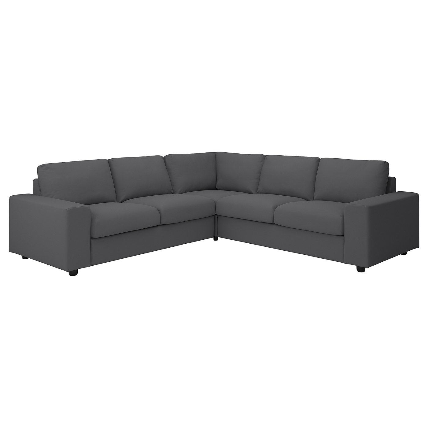 VIMLE corner sofa, 4-seat, with wide armrests/Hallarp grey IKEA
