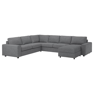VIMLE gray sectional sofa, modern design with removable cushions and storage.