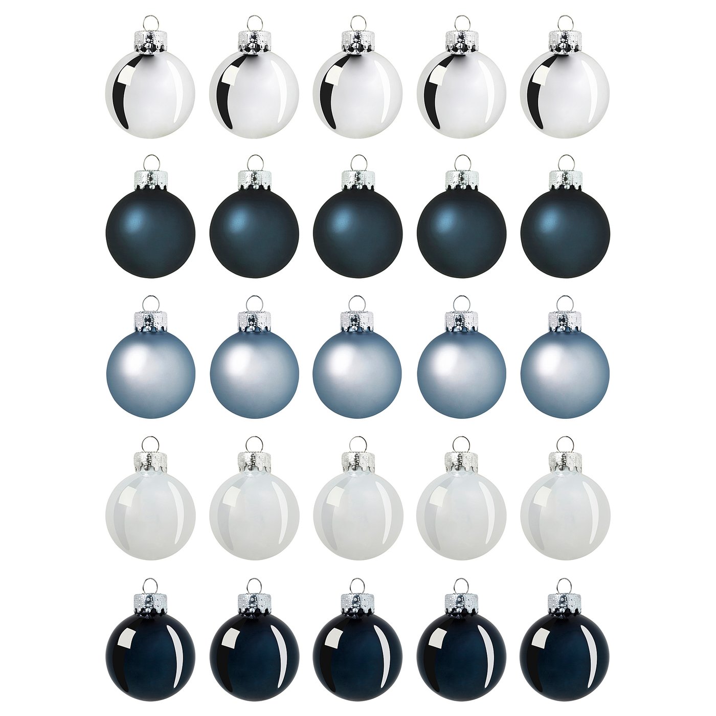 Vinter 2020 Decoration Bauble Glass Blue Silver Colour Ikea