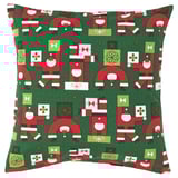 VINTERFINT green christmas cushion, santa claus red white, soft cotton.