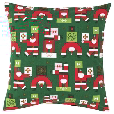 VINTERFINT green christmas cushion, santa claus red white, soft cotton.