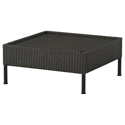 VITTSKÄR black square patio table, wicker, robust, modern design.